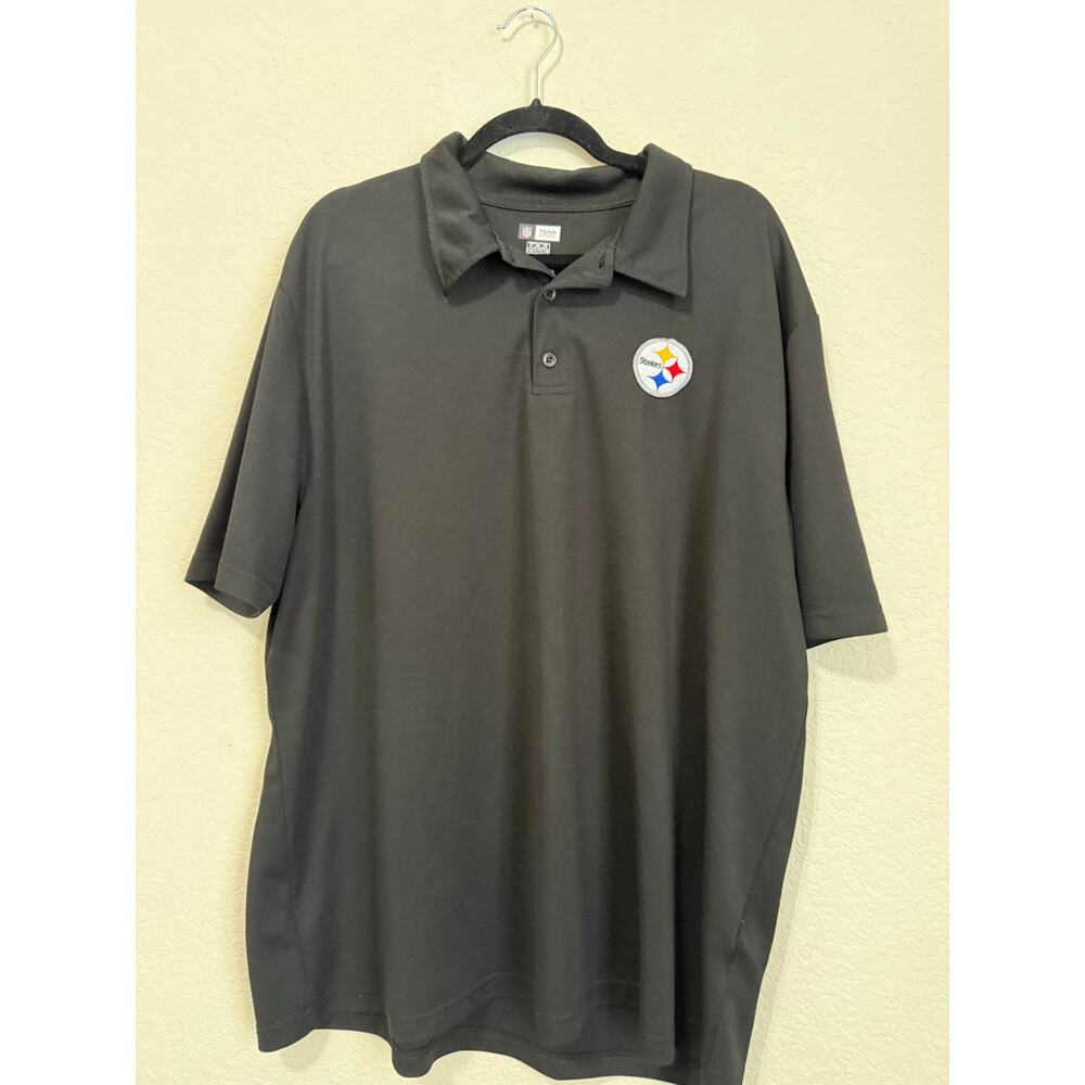 Pittsburgh Steelers‎ Polo Shirt 2XL Black NFL Team Apparel TX3 Cool Short Sleeve